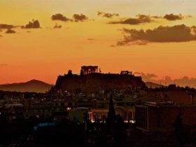 Acropole coucher de soleil