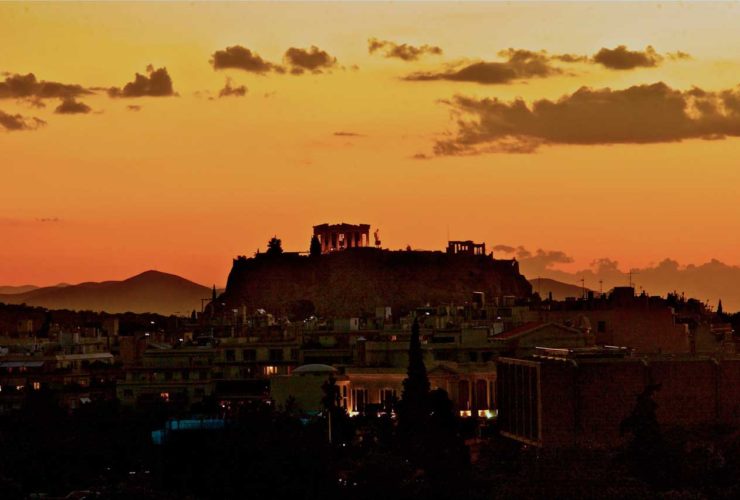 Acropole coucher de soleil