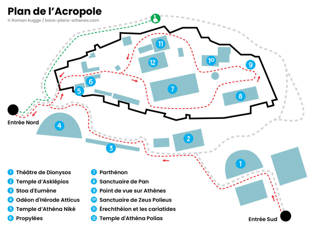Plan de l'Acropole Athènes